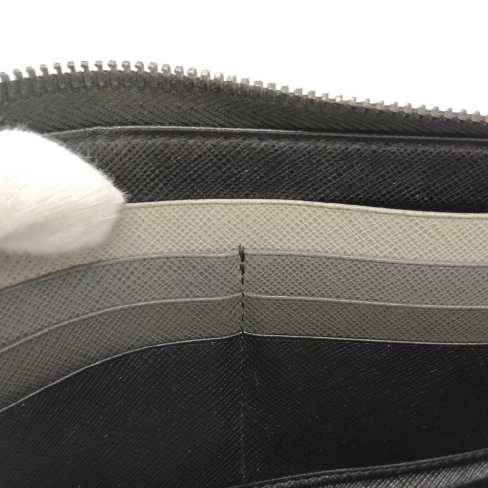 Prada Long Wallet Black Leather With Gray and White bi color inside authentic - Picture 7 of 11